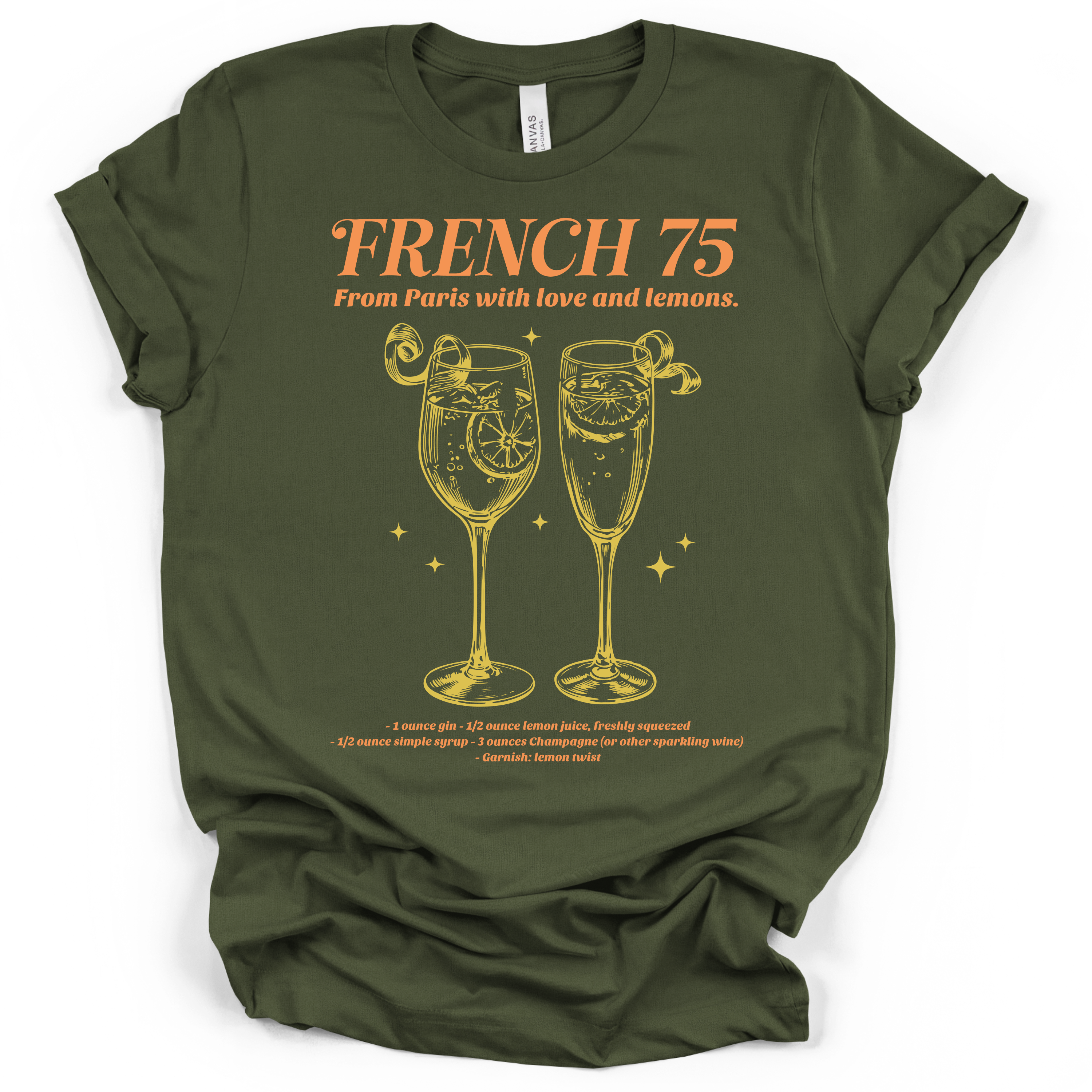 French 75 Champagne T-Shirt – Bella + Canvas Modern Fit