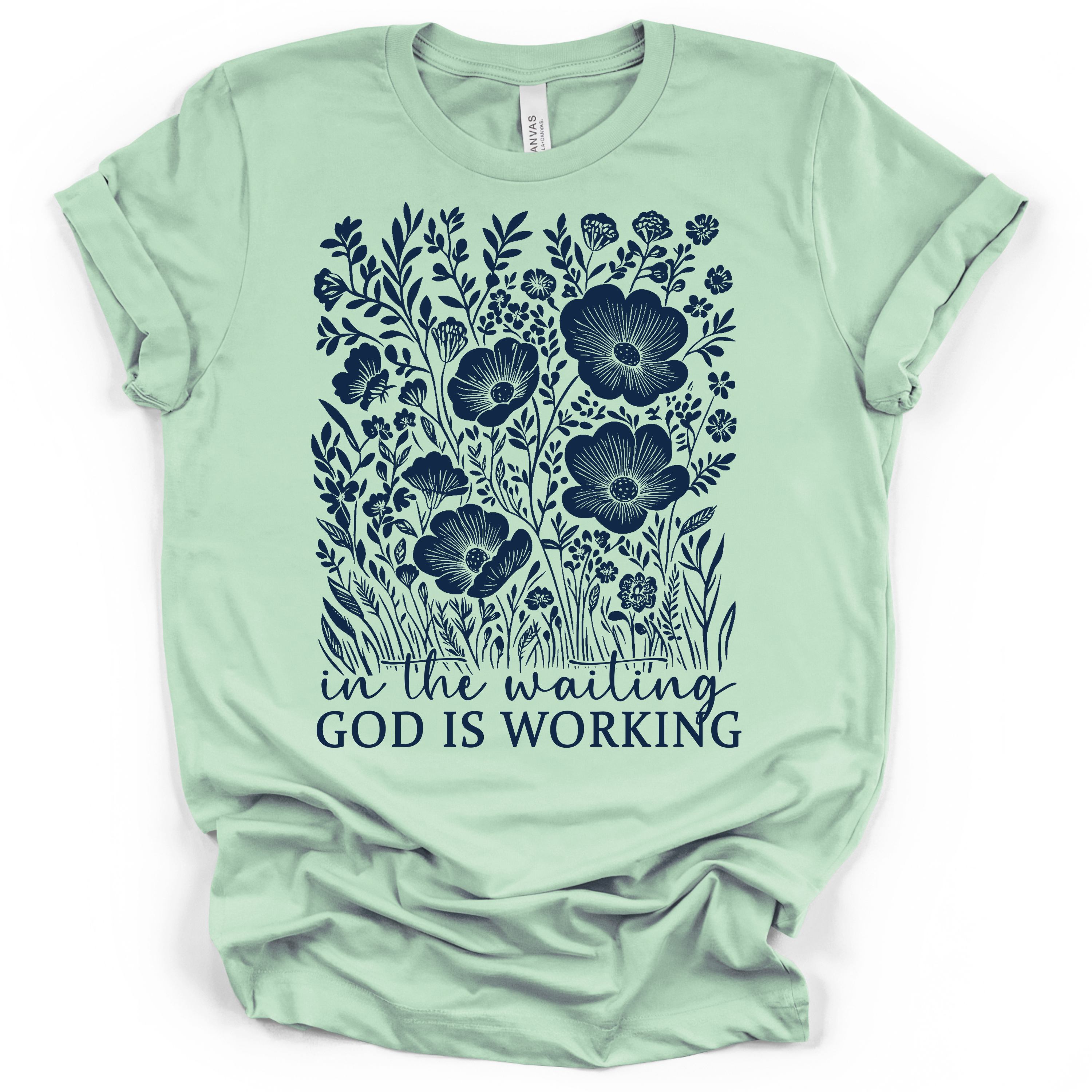 In the Waiting, God is Working T-Shirt – Bella + Canvas Modern Fit