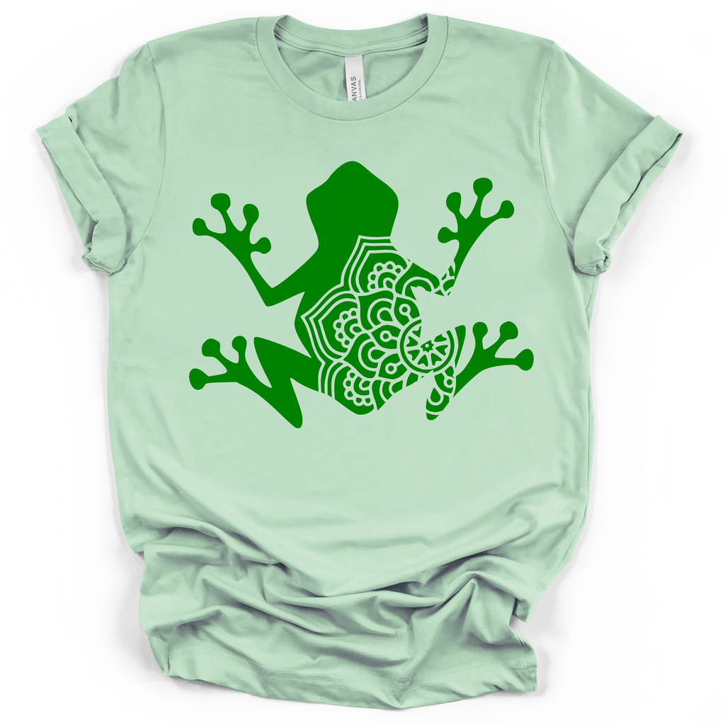 Frog Mandala Tee – Bella + Canvas Modern Fit | Boho Frog Graphic Shirt