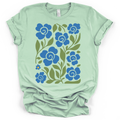 Boho Blue Roses T-Shirt – Bella + Canvas Modern Fit