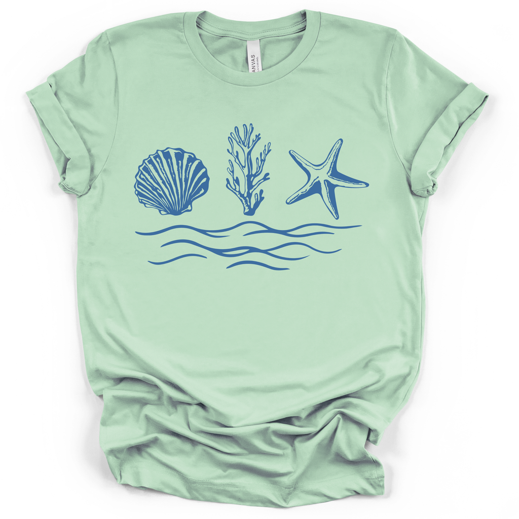 Seaside Shells Tee - Bella + Canvas Modern Fit