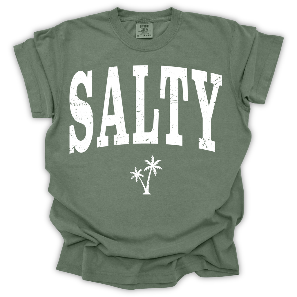Salty Palm Tree Beach Tee – Comfort Colors Relaxed Fit