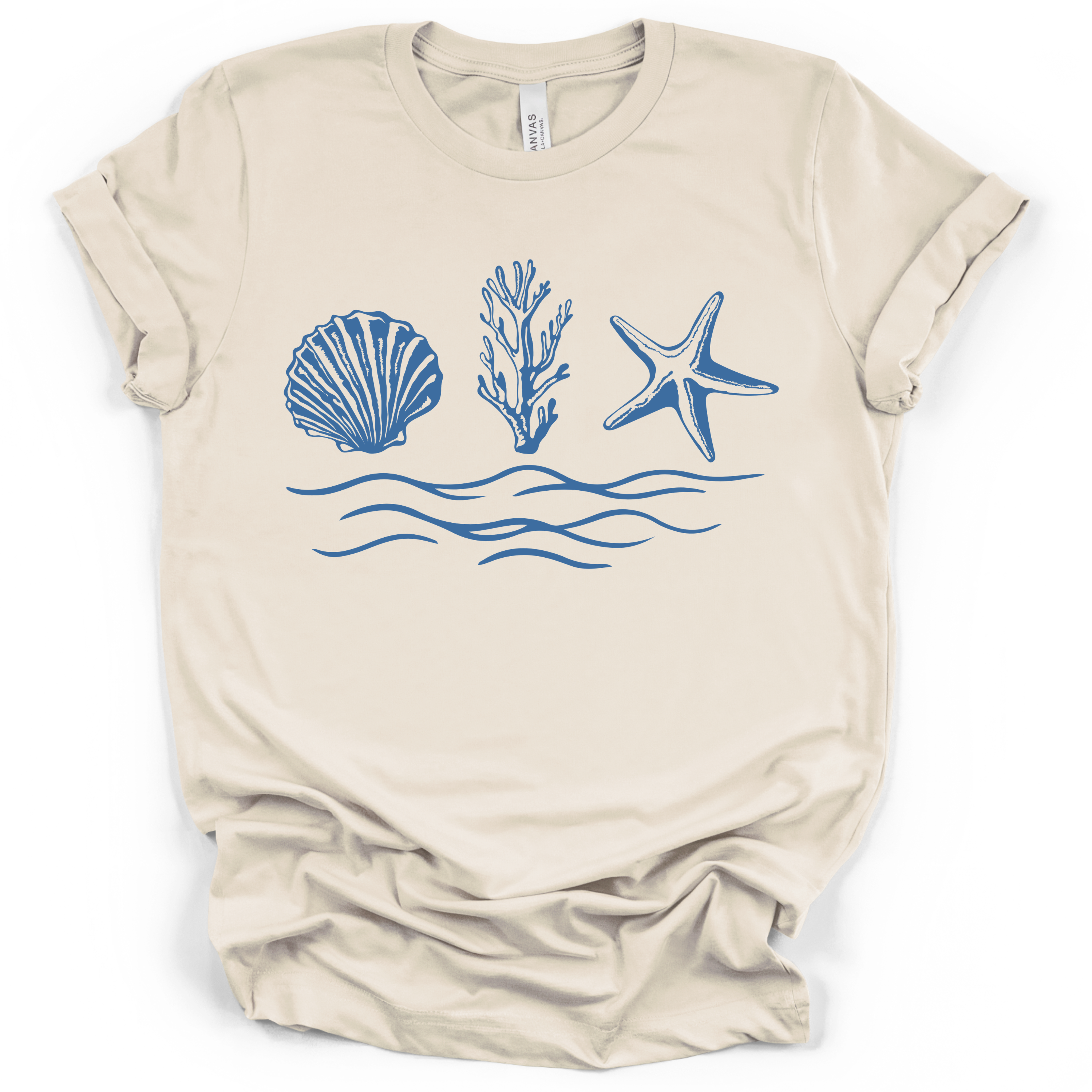 Seaside Shells Tee - Bella + Canvas Modern Fit