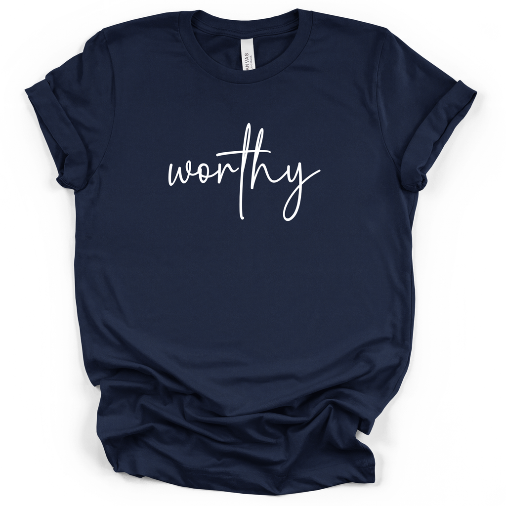 Worthy Script Tee - Bella + Canvas Modern Fit