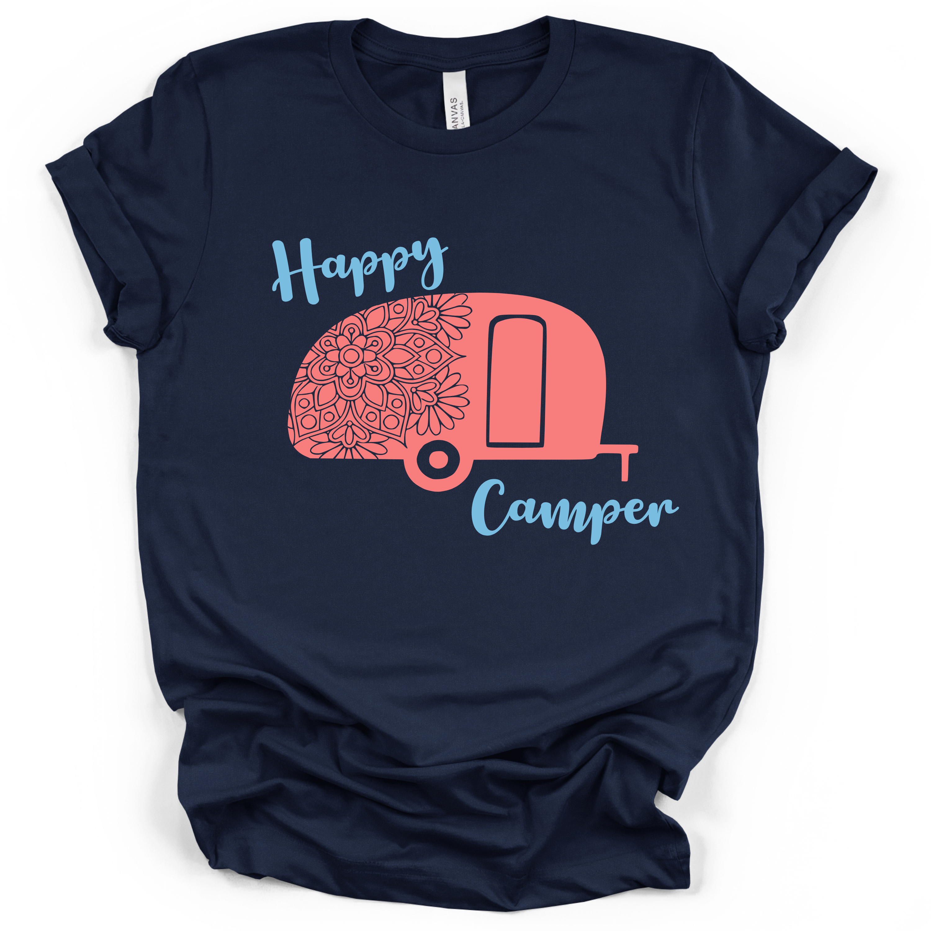 Happy Camper Tee – Bella + Canvas Modern Fit | Camping Graphic Shirt