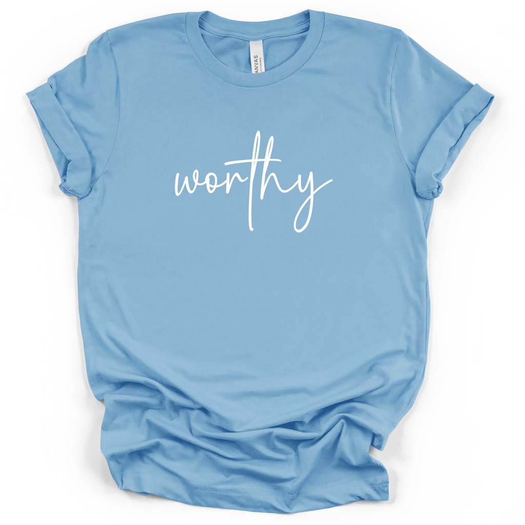 Worthy Script Tee - Bella + Canvas Modern Fit