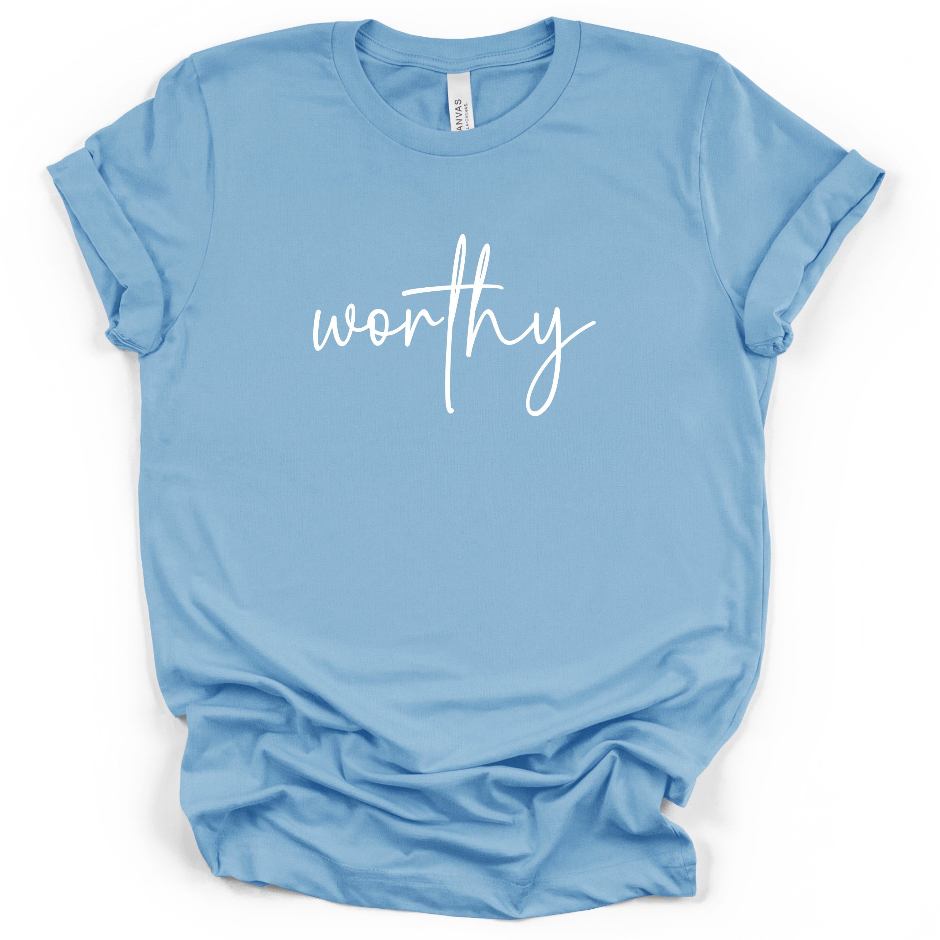 Worthy Script Tee - Bella + Canvas Modern Fit