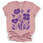 Purple Pansy Garden Tee - Bella + Canvas Modern Fit