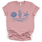 Seaside Shells Tee - Bella + Canvas Modern Fit