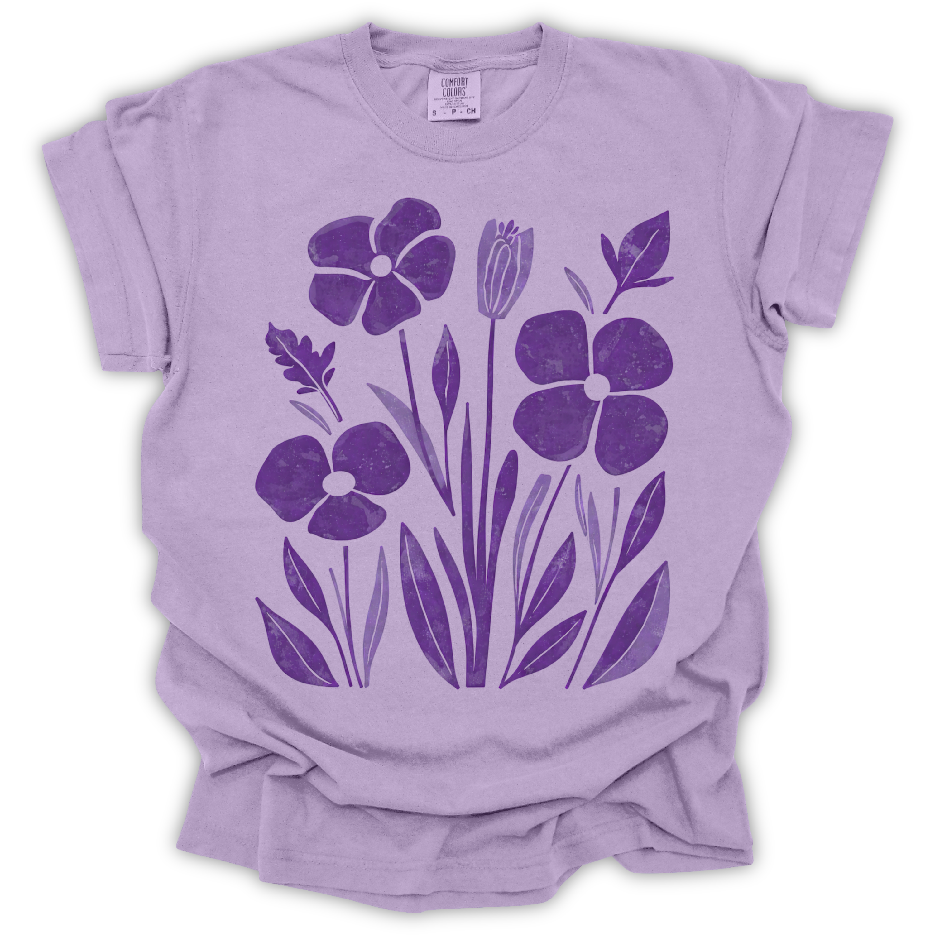 Purple Pansy Garden Tee - Comfort Colors Relaxed Fit
