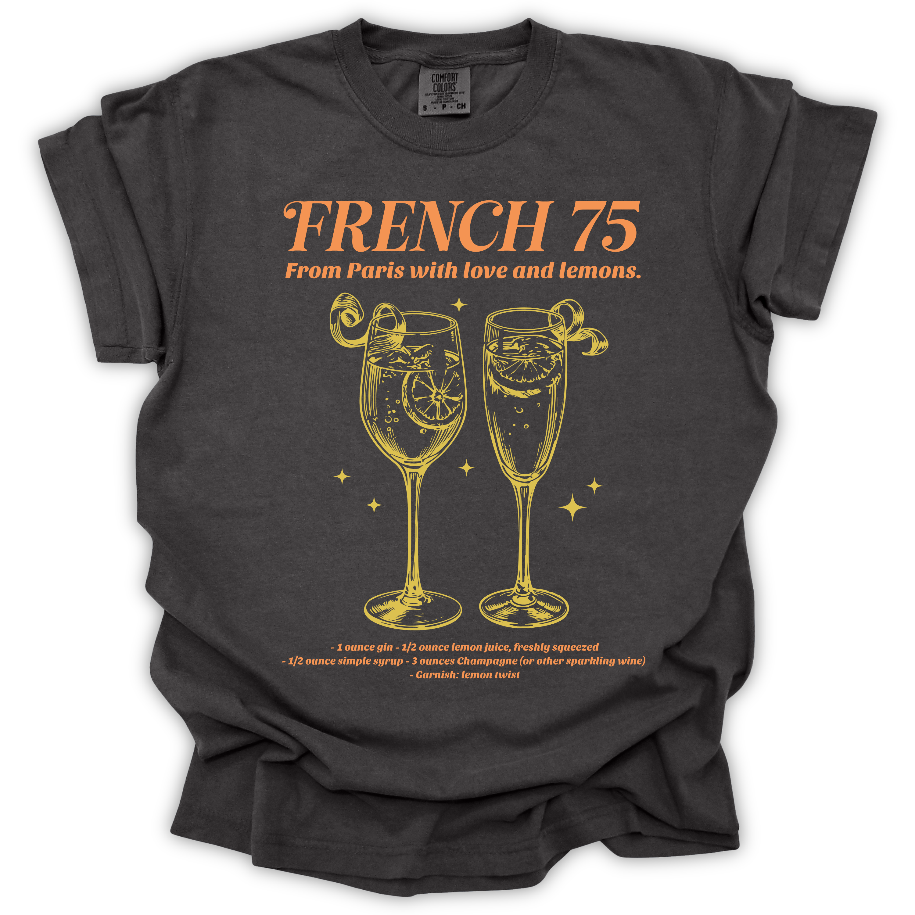 French 75 Champagne T-Shirt – Comfort Colors Relaxed Fit