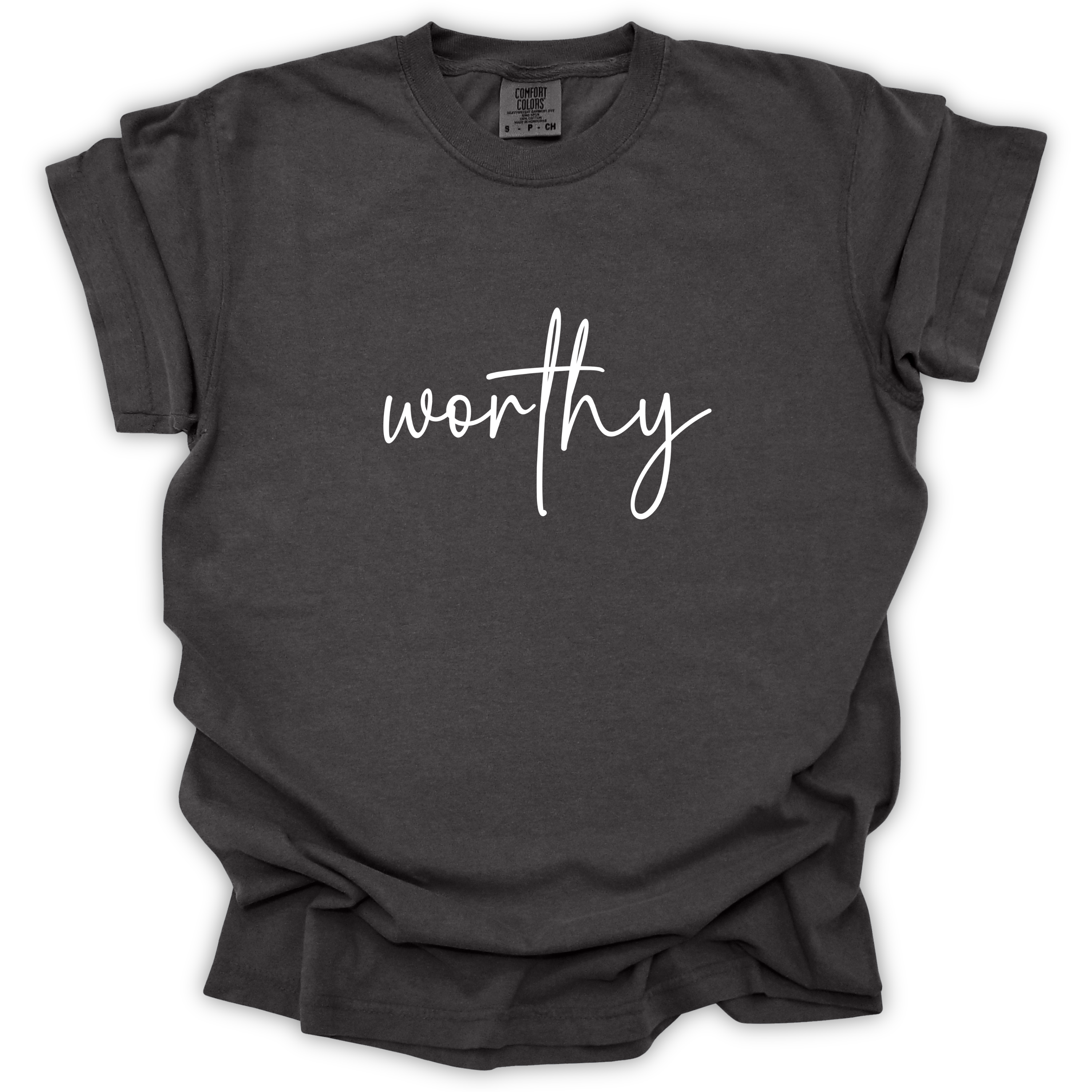 Worthy Script Tee - Comfort Colors Relaxed Fit