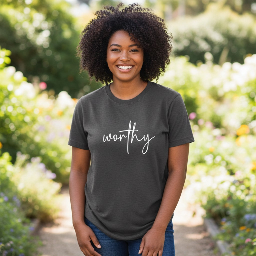 Worthy Script Tee - Comfort Colors Relaxed Fit