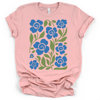 Boho Blue Roses T-Shirt – Bella + Canvas Modern Fit
