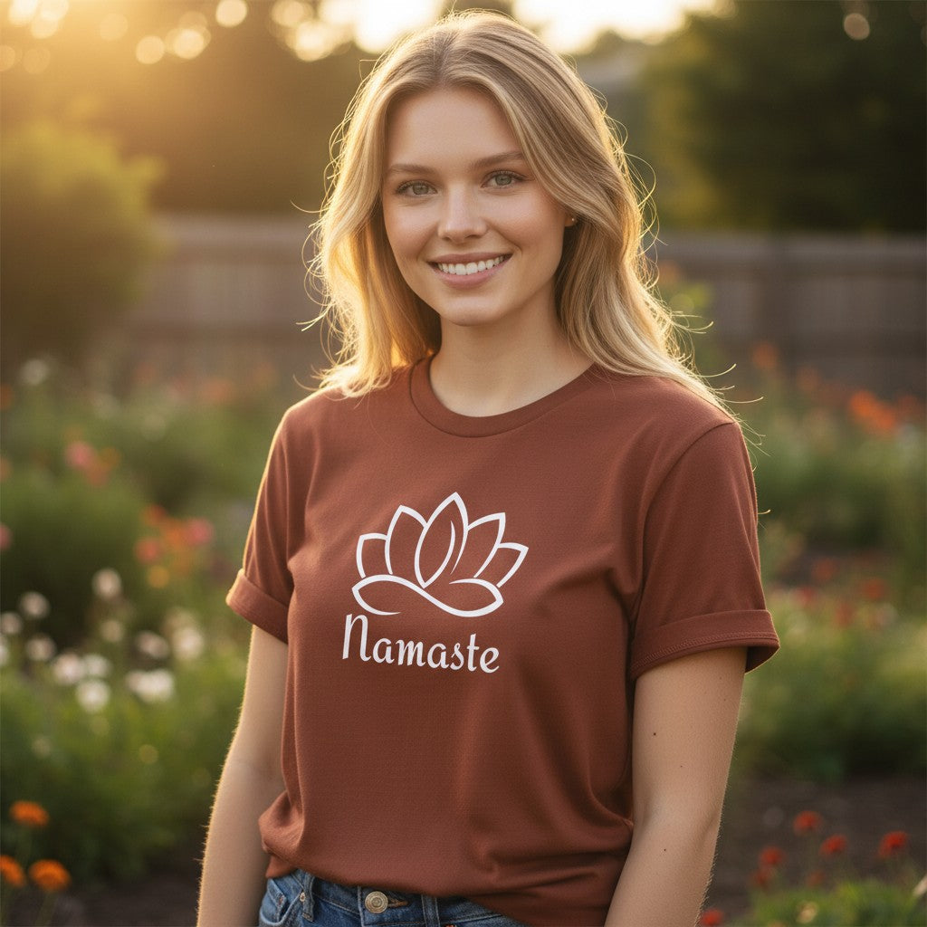 Namaste Lotus Yoga & Meditation Tee - Bella + Canvas Modern Fit