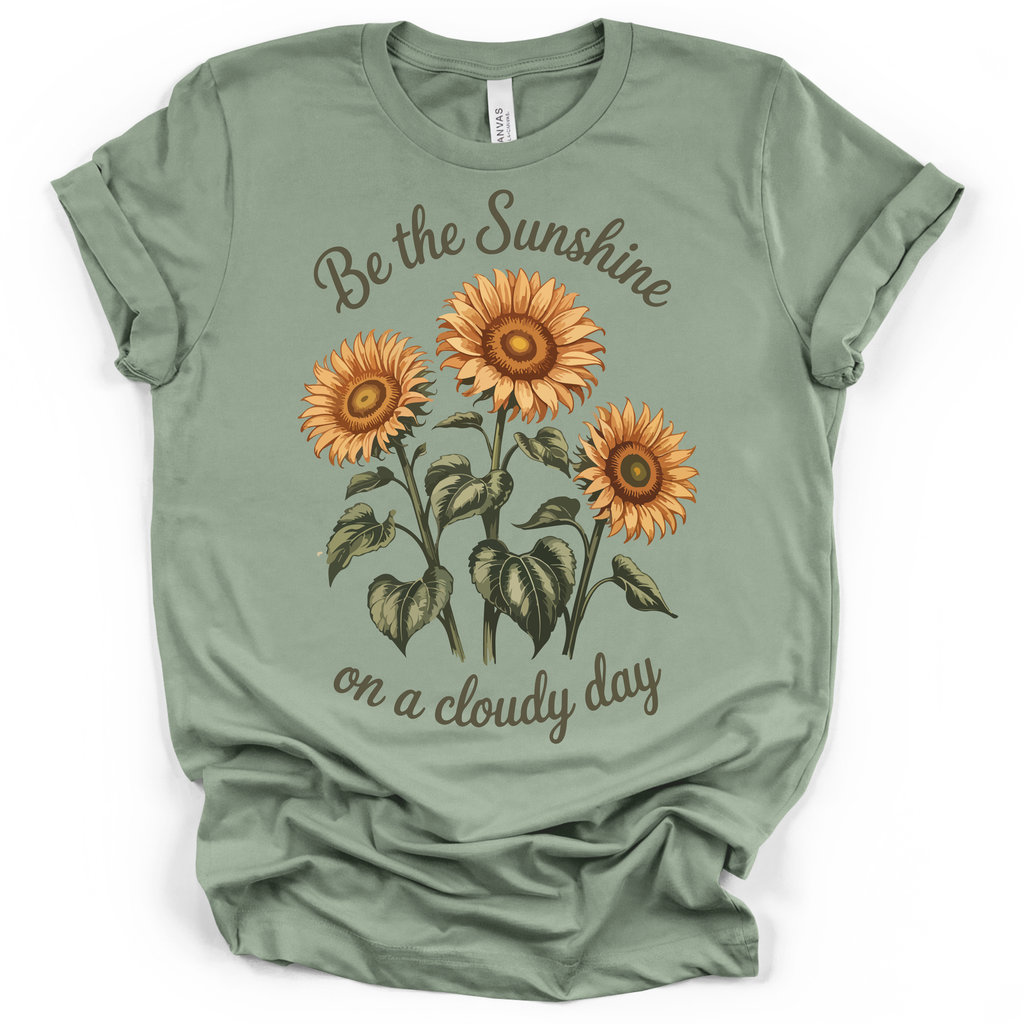 Sunflowers Sunshine on a Cloudy Day T-Shirt – Bella + Canvas Modern Fit