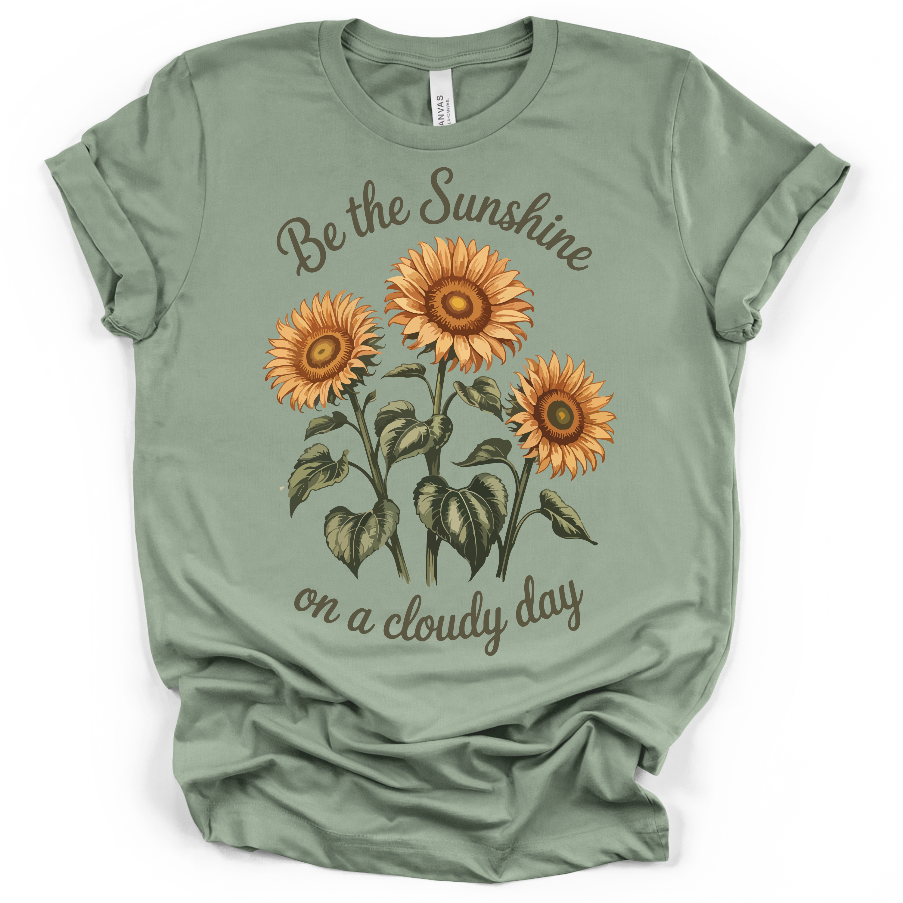 Sunflowers Sunshine on a Cloudy Day T-Shirt – Bella + Canvas Modern Fit