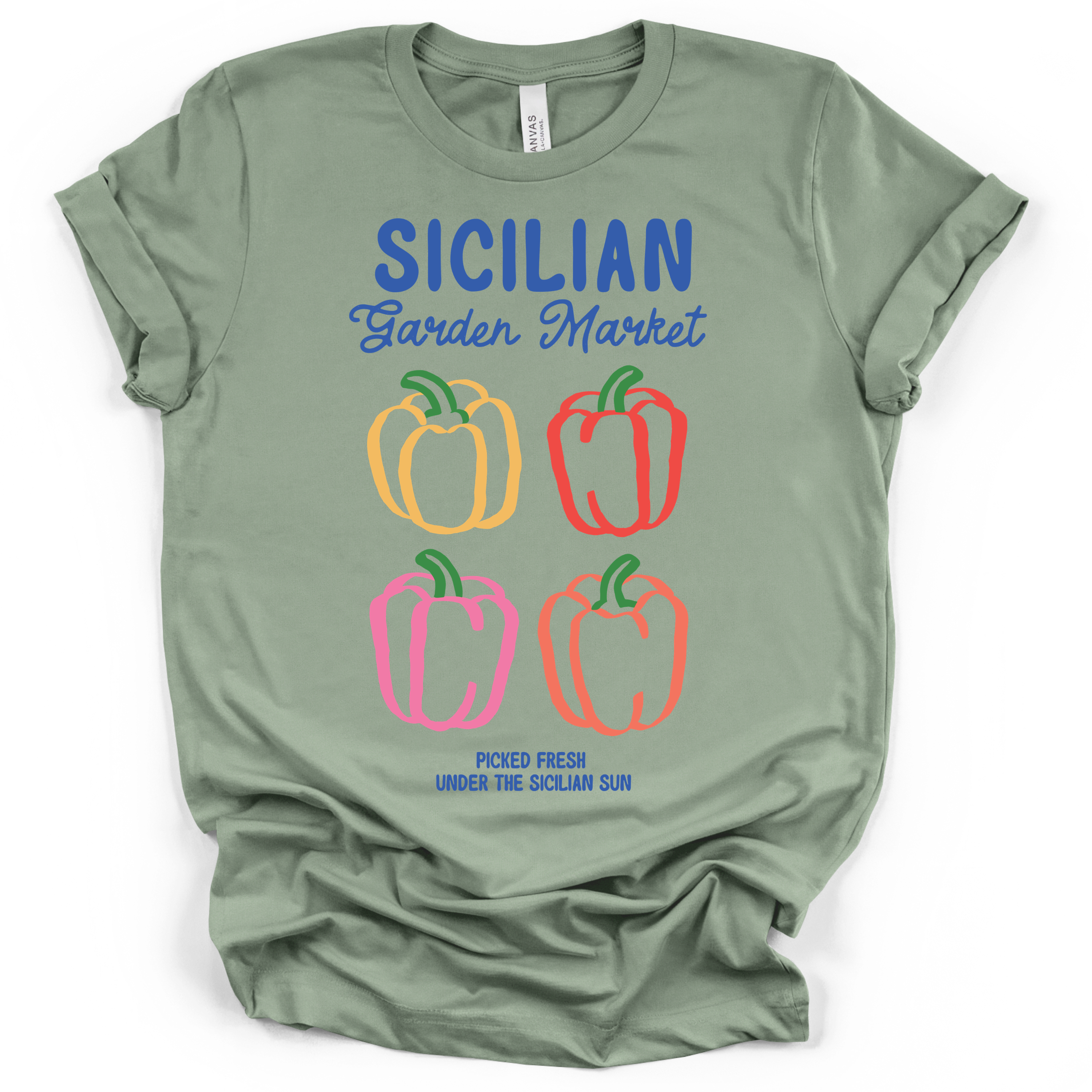 Sicilian Garden Market Vine Tomatoes T-Shirt – Bella + Canvas Modern Fit