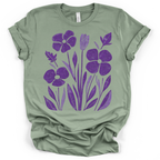 Purple Pansy Garden Tee - Bella + Canvas Modern Fit