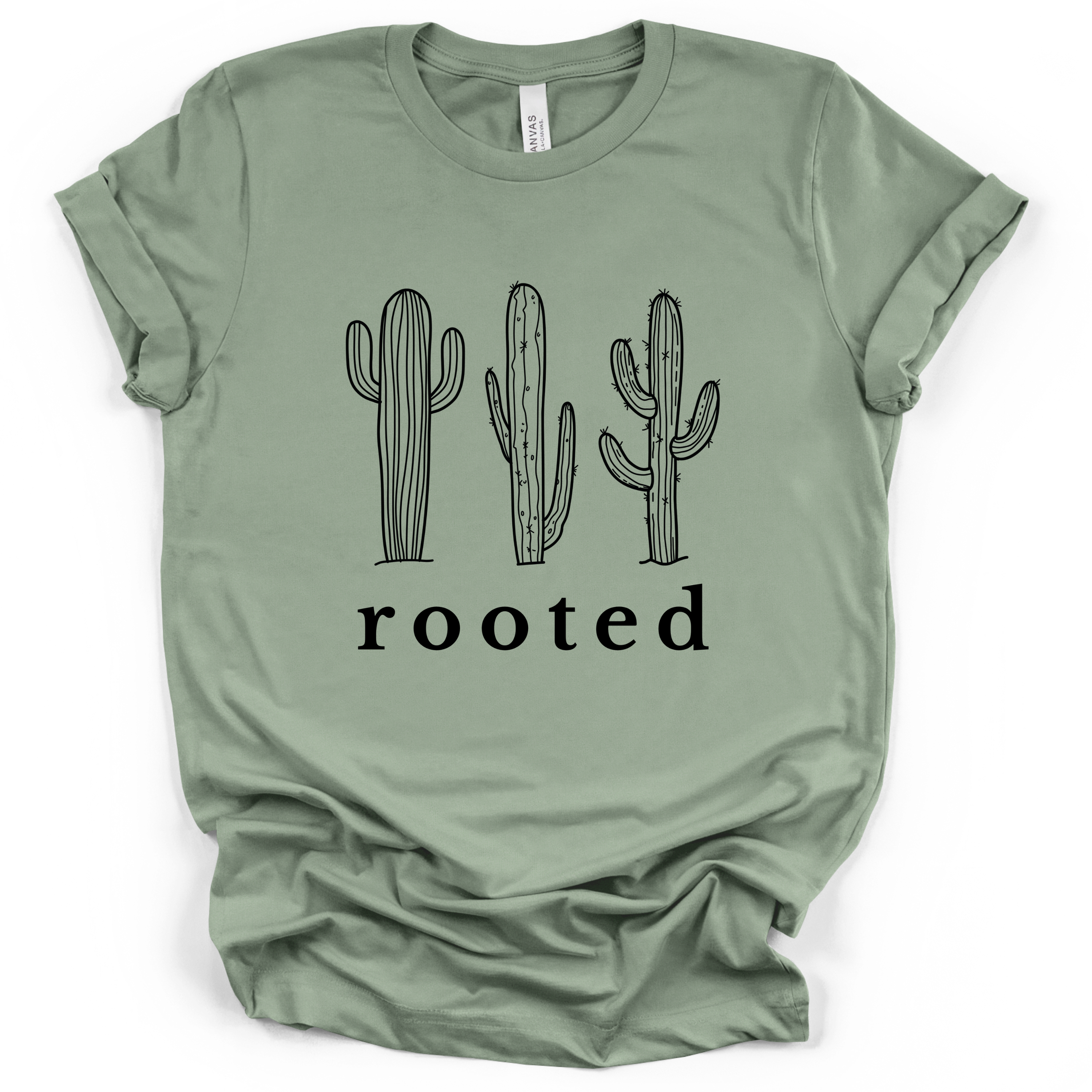 Rooted Cactus T-Shirt – Bella + Canvas Modern Fit