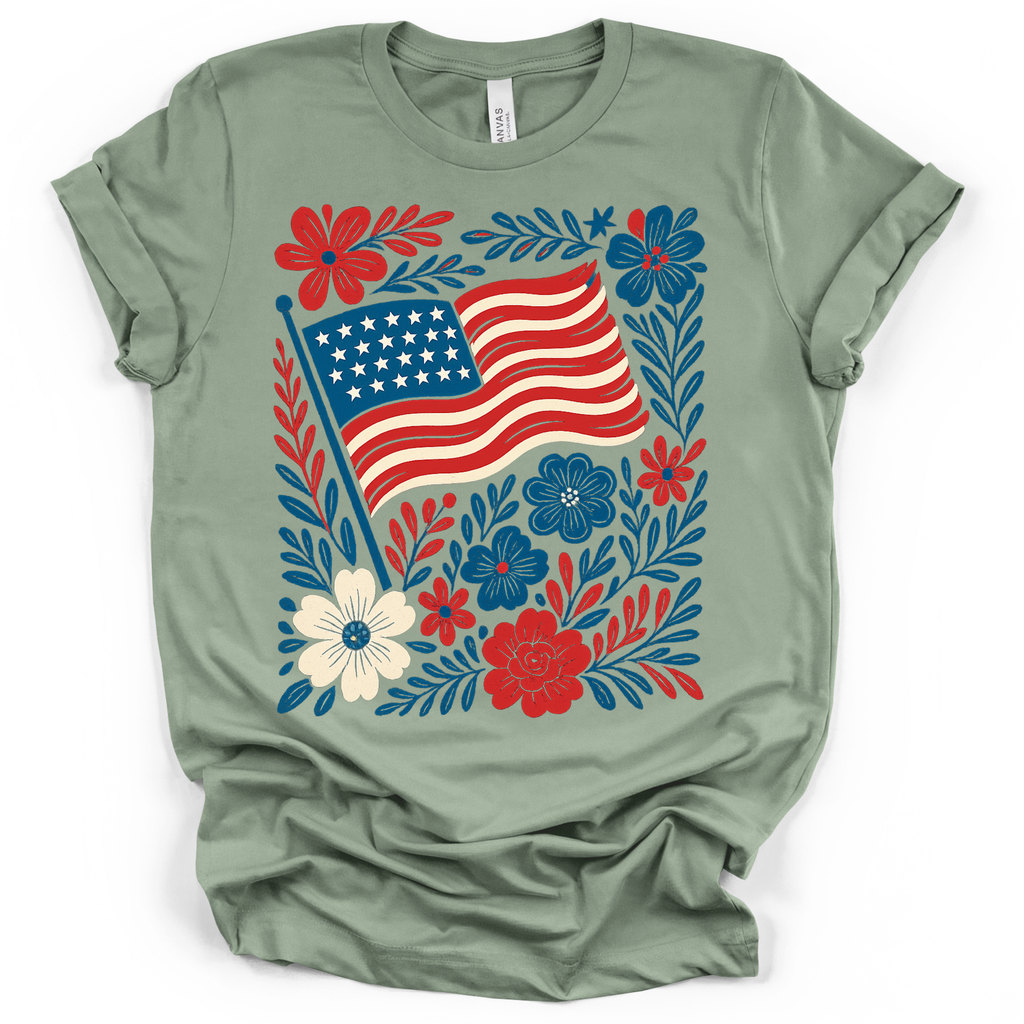 Americana Flag Patriotic T-Shirt – Bella + Canvas Modern Fit