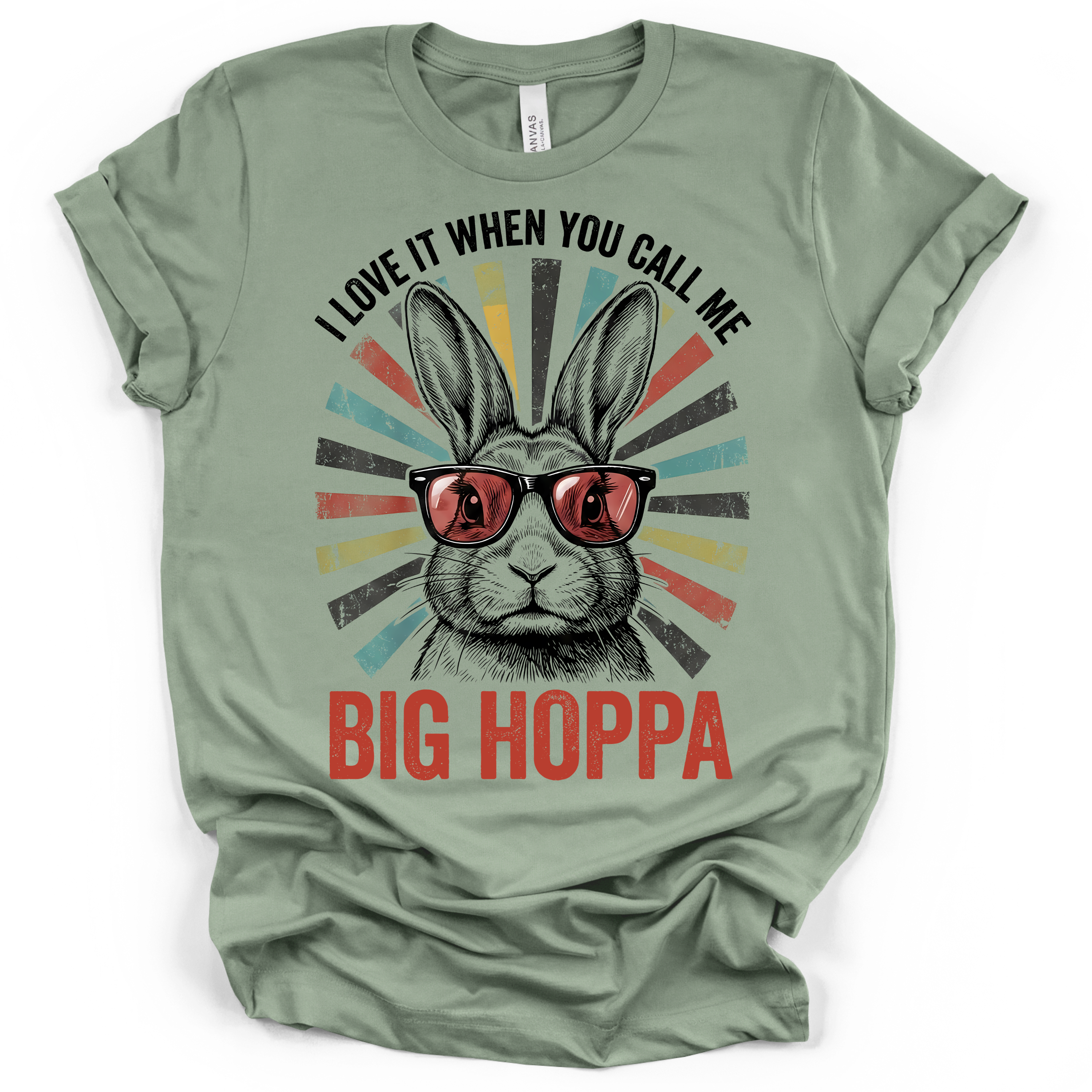 Big Hoppa Bunny Easter T-Shirt - Bella + Canvas Modern Fit