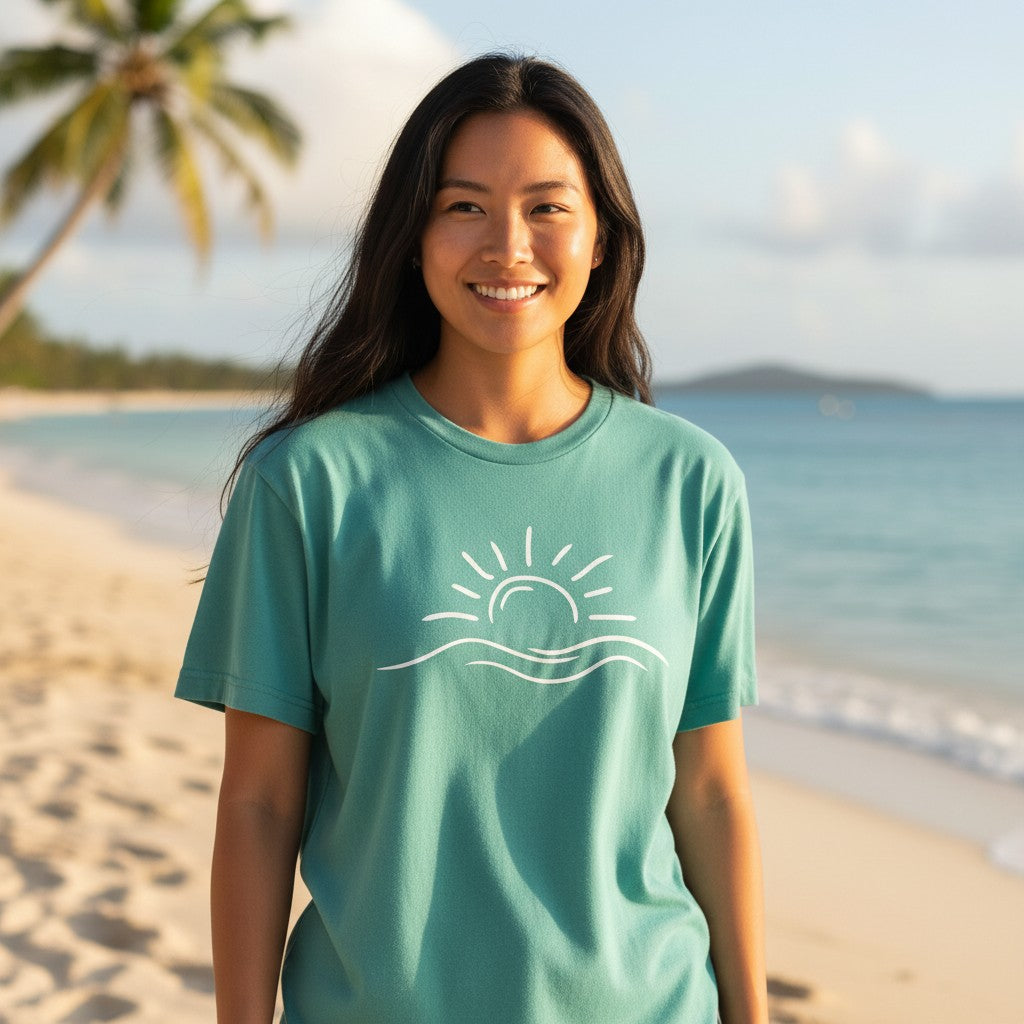Sunrise Wave Tee - Bella + Canvas Modern Fit