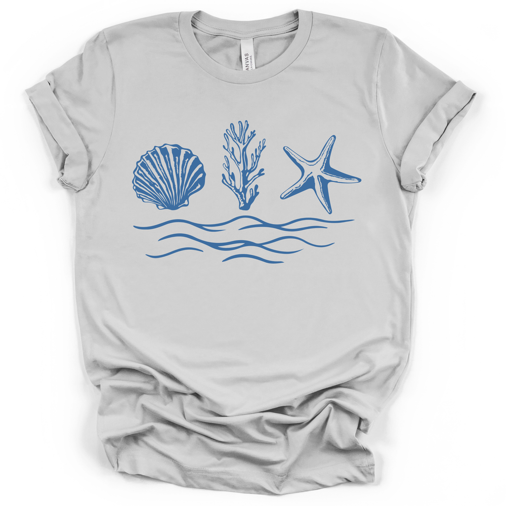 Seaside Shells Tee - Bella + Canvas Modern Fit