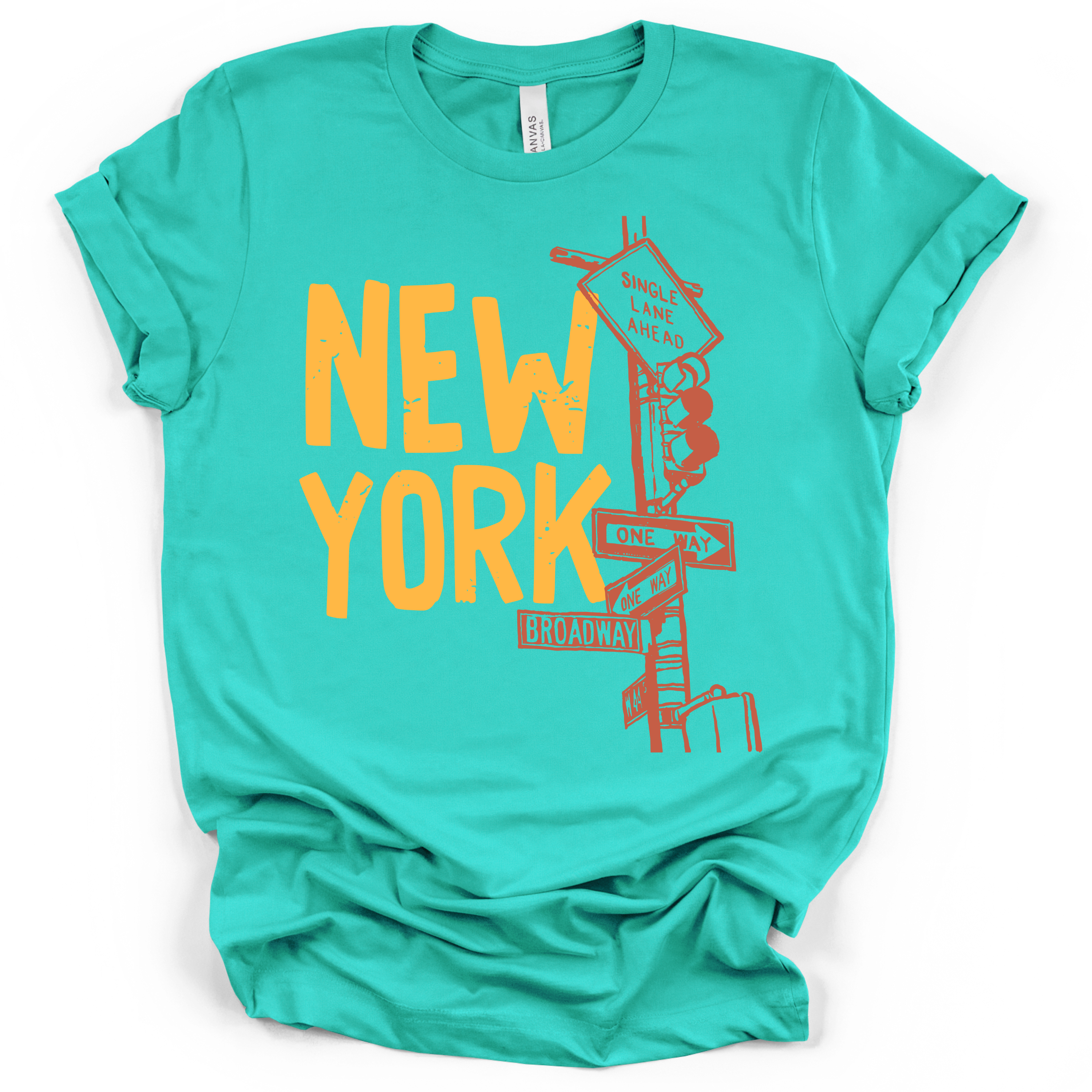 New York Street Sign T-Shirt – Bella + Canvas Modern Fit