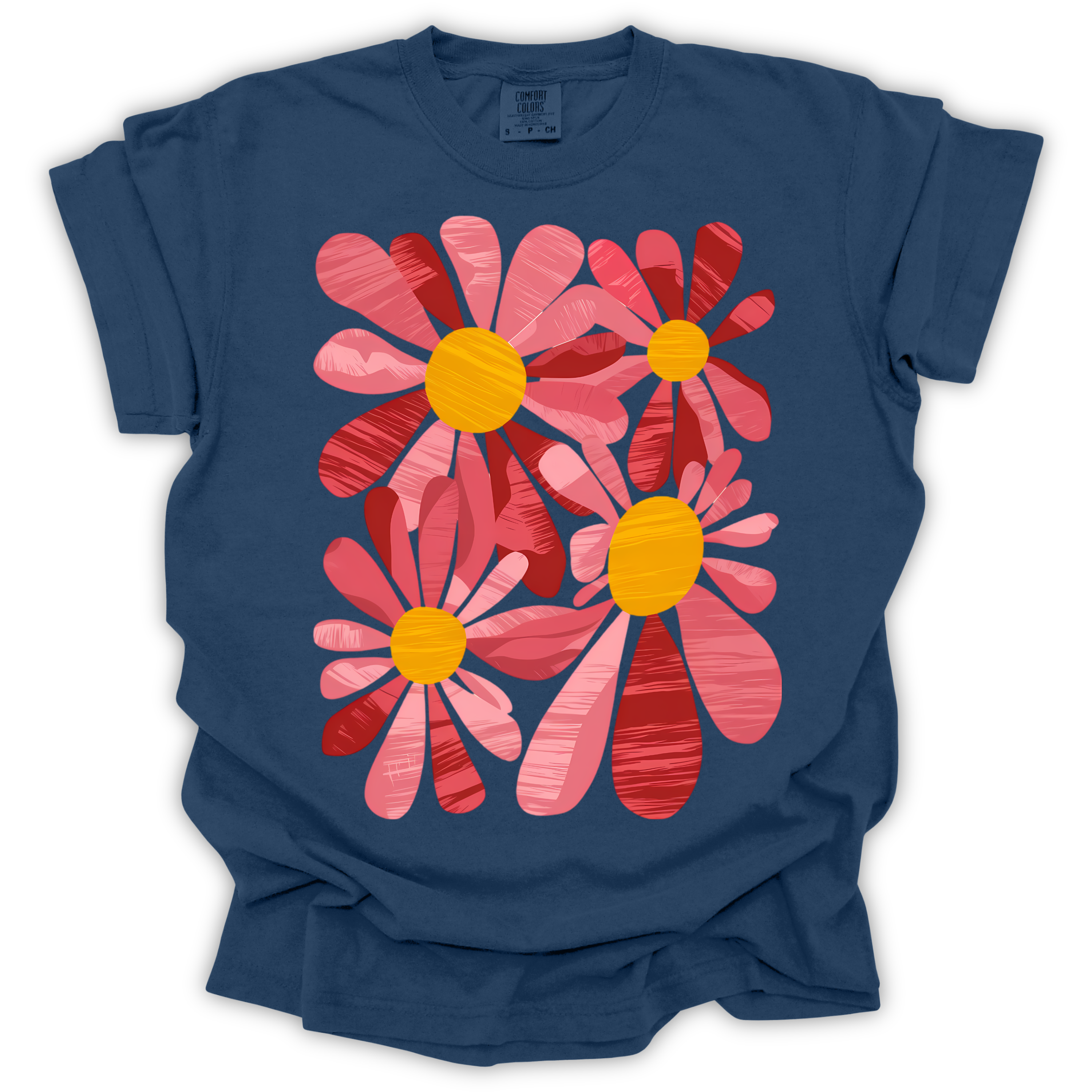 Retro Pink Daisy T-Shirt – Comfort Colors Relaxed Fit