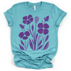 Purple Pansy Garden Tee - Bella + Canvas Modern Fit