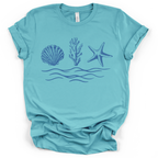 Seaside Shells Tee - Bella + Canvas Modern Fit