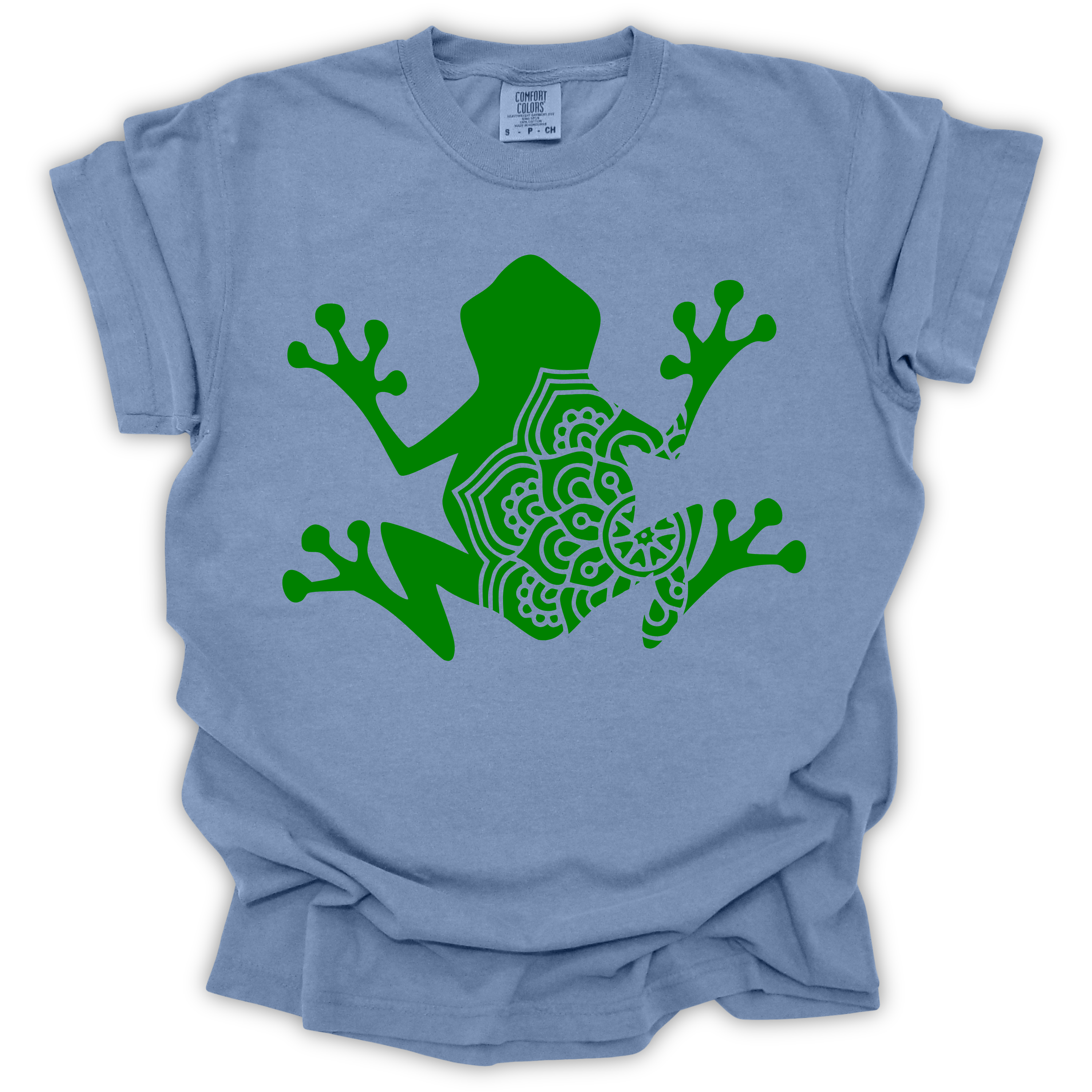 Frog Mandala Tee – Comfort Colors Relaxed Fit | Boho Frog Graphic Shirt