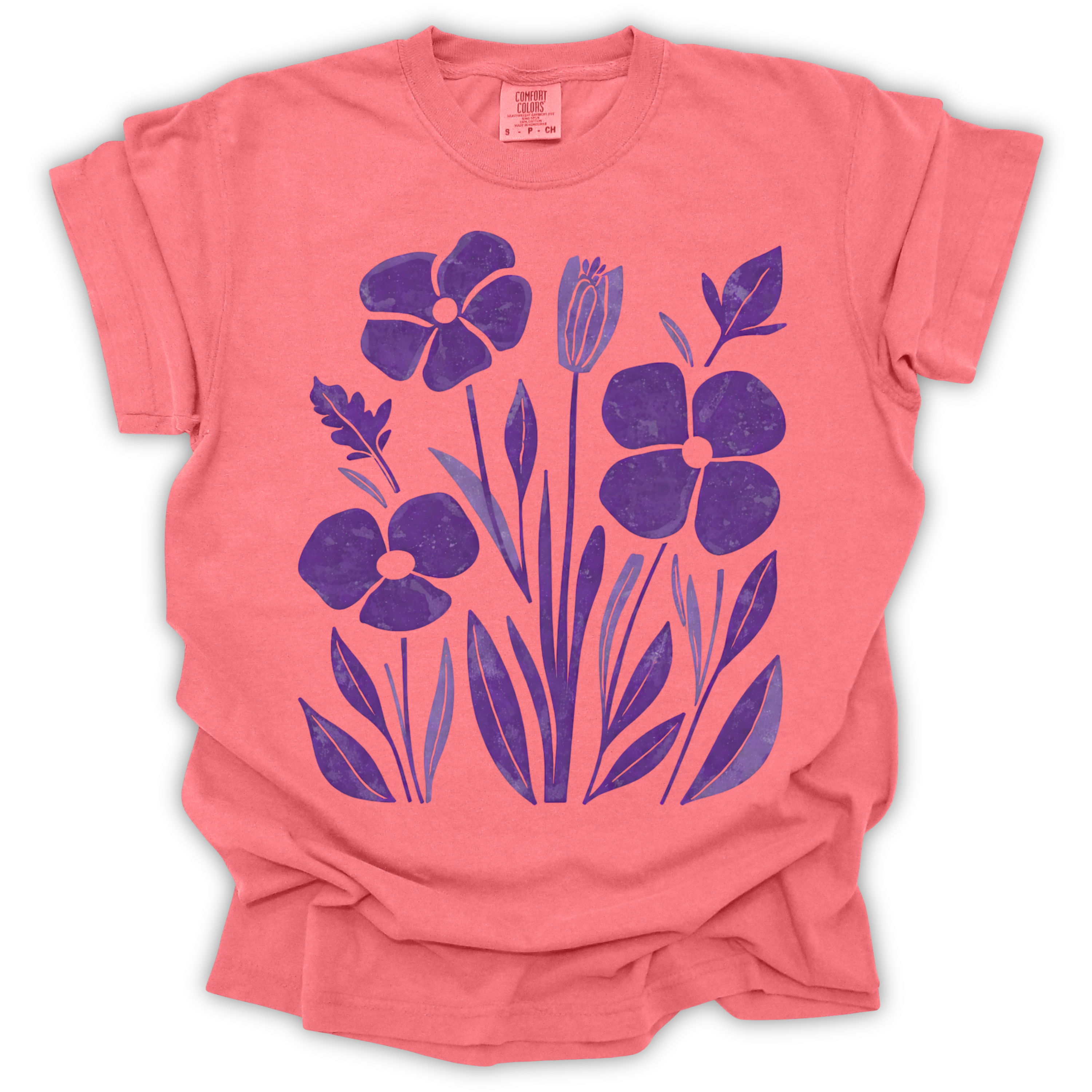 Purple Pansy Garden Tee - Comfort Colors Relaxed Fit