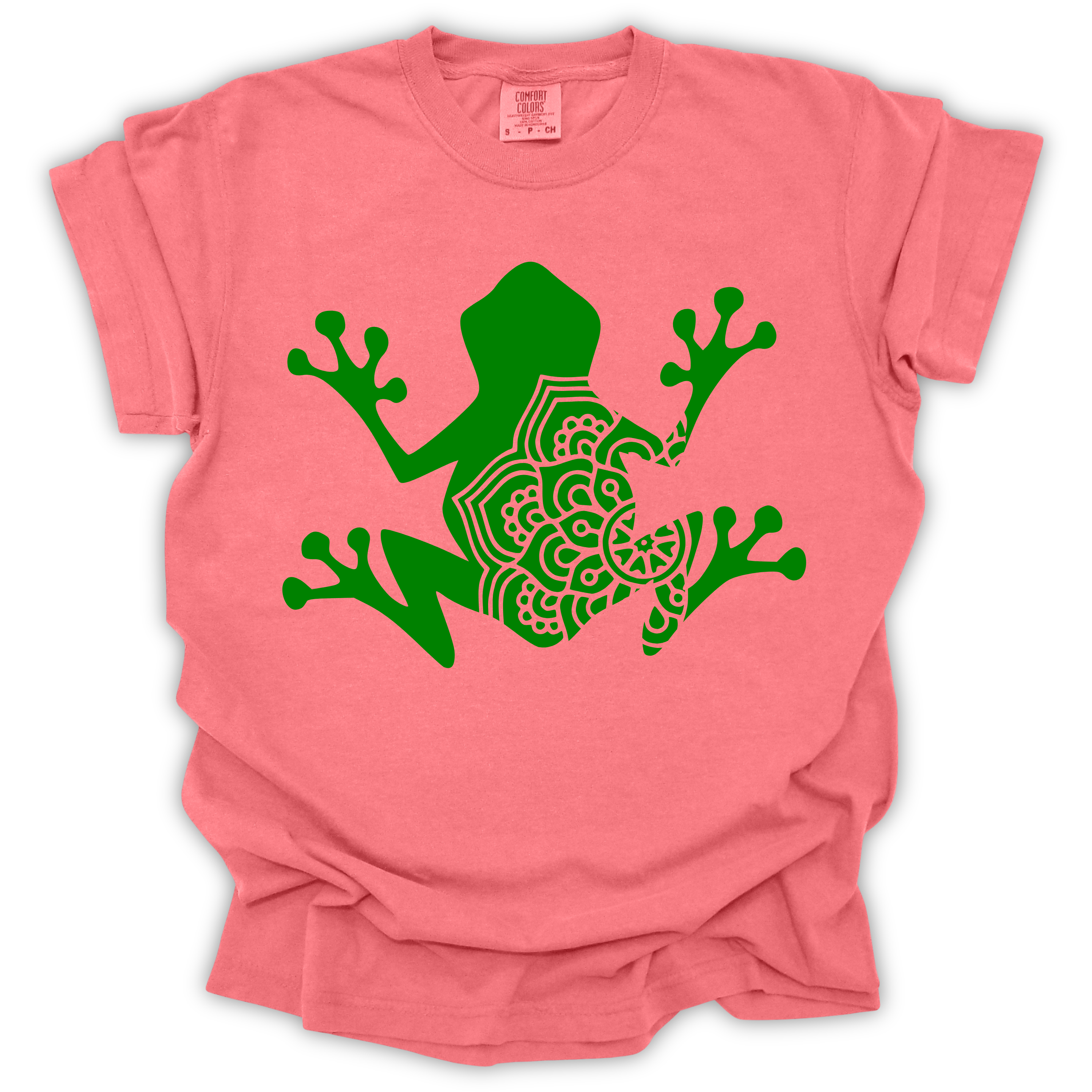 Frog Mandala Tee – Comfort Colors Relaxed Fit | Boho Frog Graphic Shirt