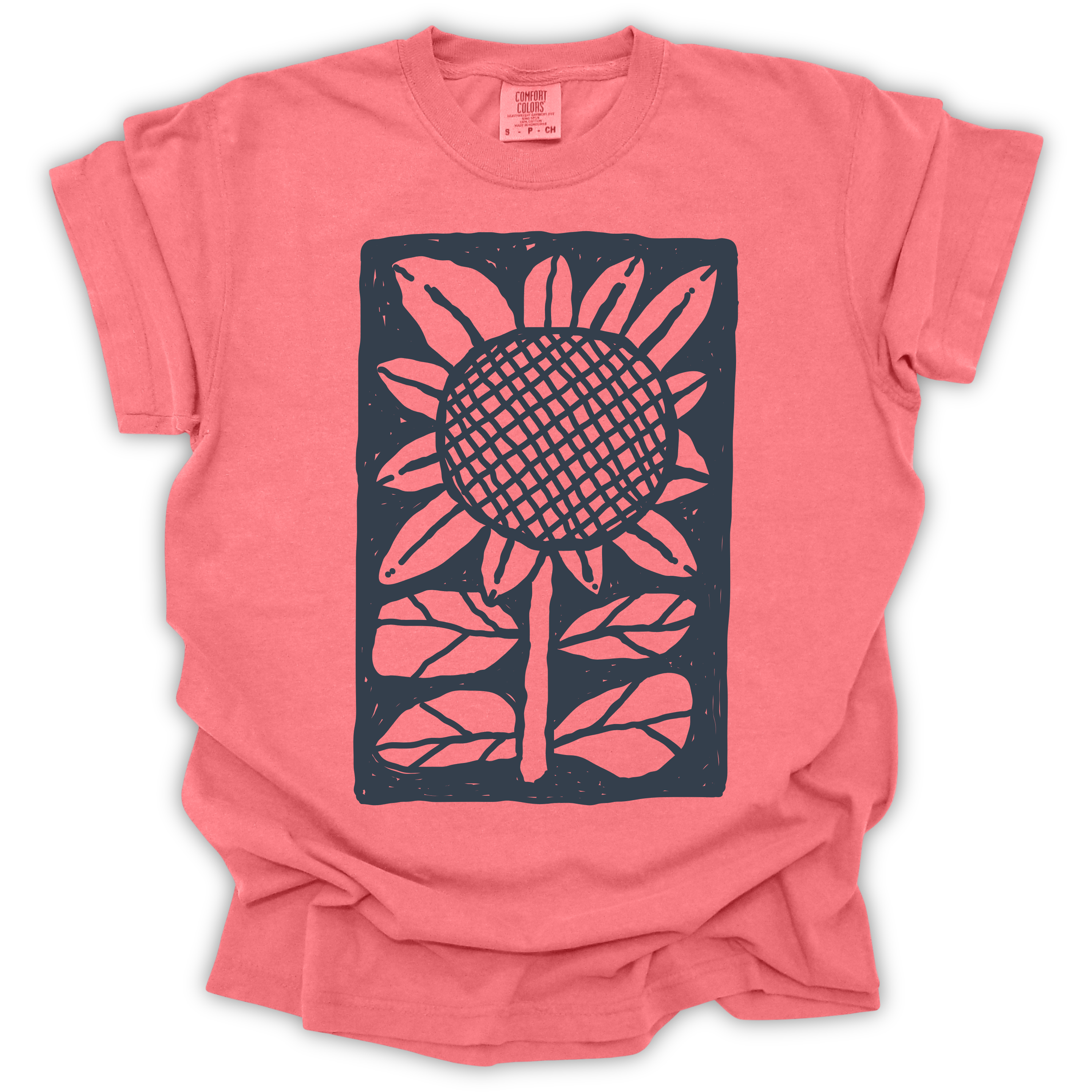 Sunflower Block Print T-Shirt – Comfort Colors Relaxed Fit