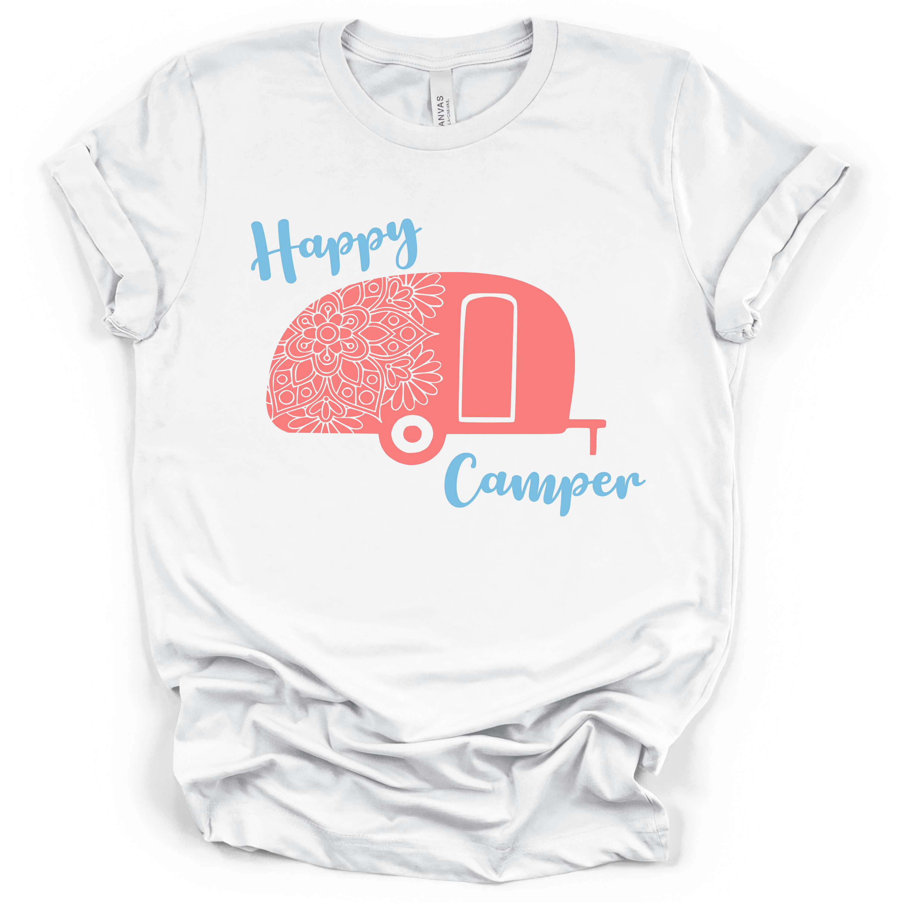 Happy Camper Tee – Bella + Canvas Modern Fit | Camping Graphic Shirt