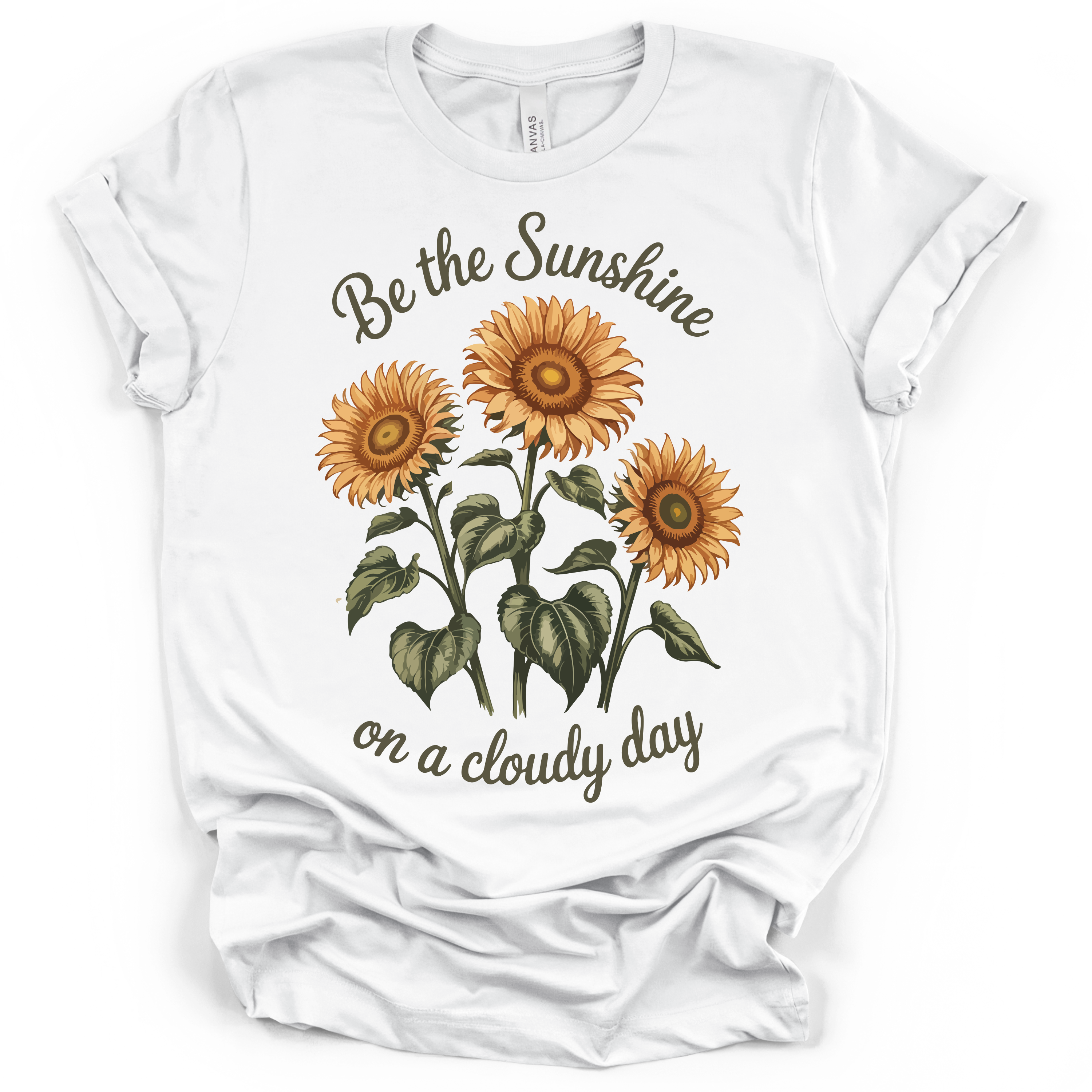 Sunflowers Sunshine on a Cloudy Day T-Shirt – Bella + Canvas Modern Fit