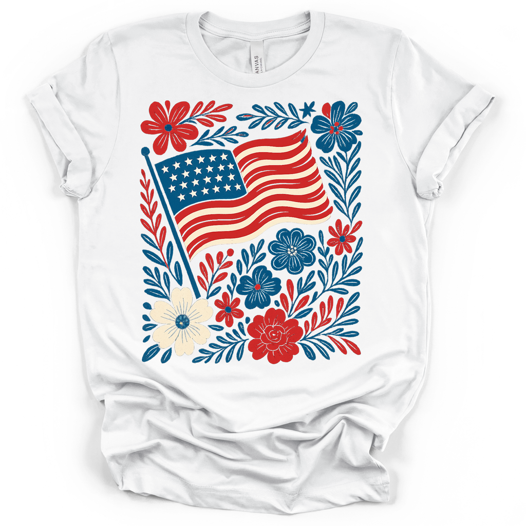 Americana Flag Patriotic T-Shirt – Bella + Canvas Modern Fit