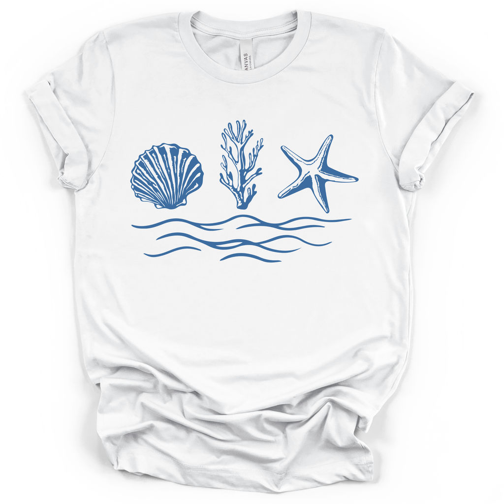 Seaside Shells Tee - Bella + Canvas Modern Fit