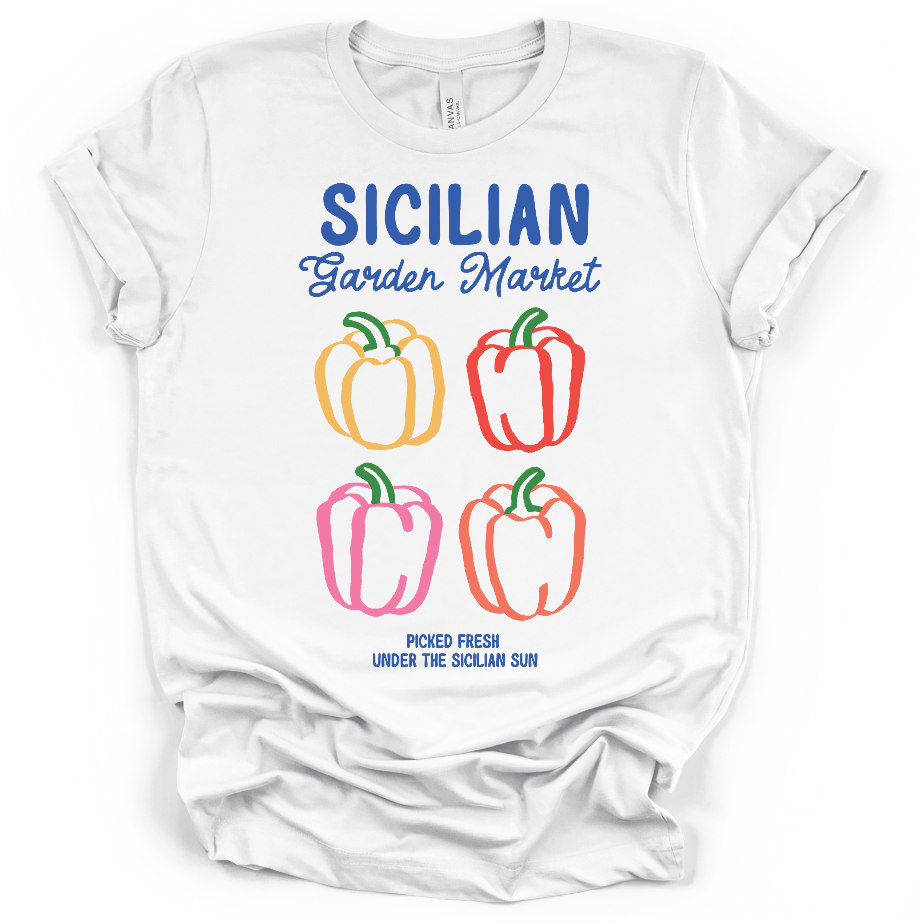 Sicilian Garden Market Vine Tomatoes T-Shirt – Bella + Canvas Modern Fit